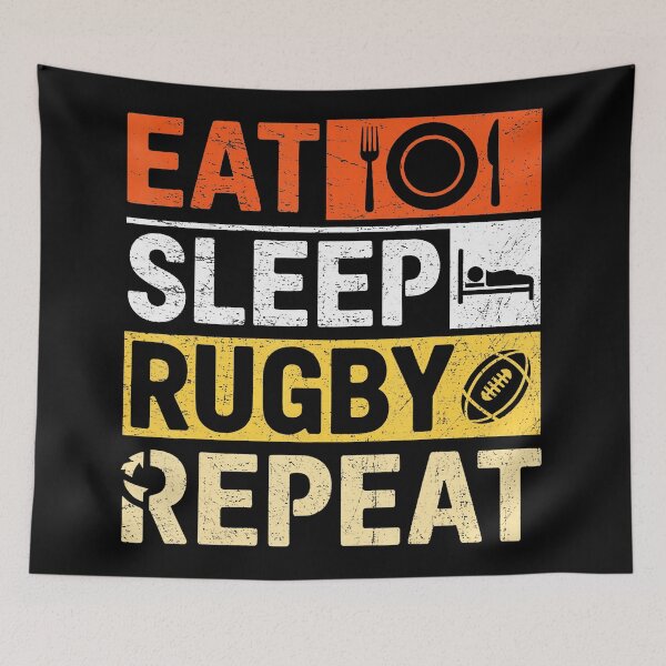 Item preview, Eat Sleep Rugby Repeat Vintage Rugby  designed and sold by GabrieSketcham.
