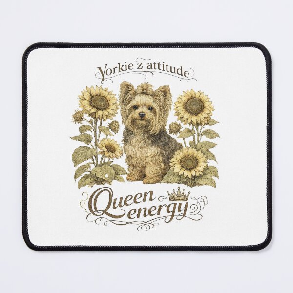 Item preview, Yorkie Queen Energy Shirt – Cute Yorkshire Terrier Sunflower Dog Mom Gift designed and sold by Anastasiia Yurevych.