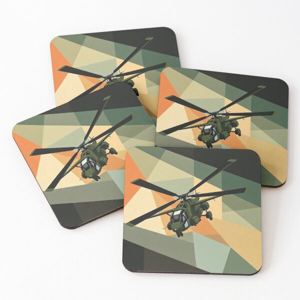 Item preview, Military helicopter on a cubist background designed and sold by RAISC.