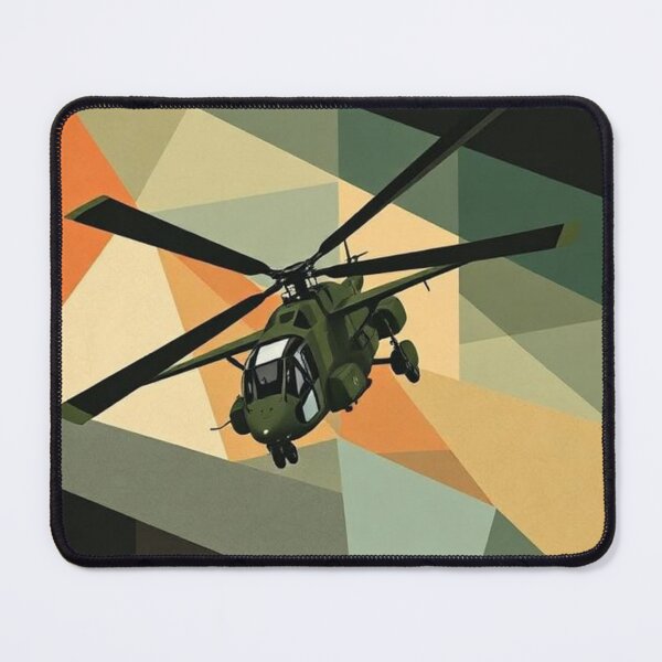Item preview, Military helicopter on a cubist background designed and sold by RAISC.