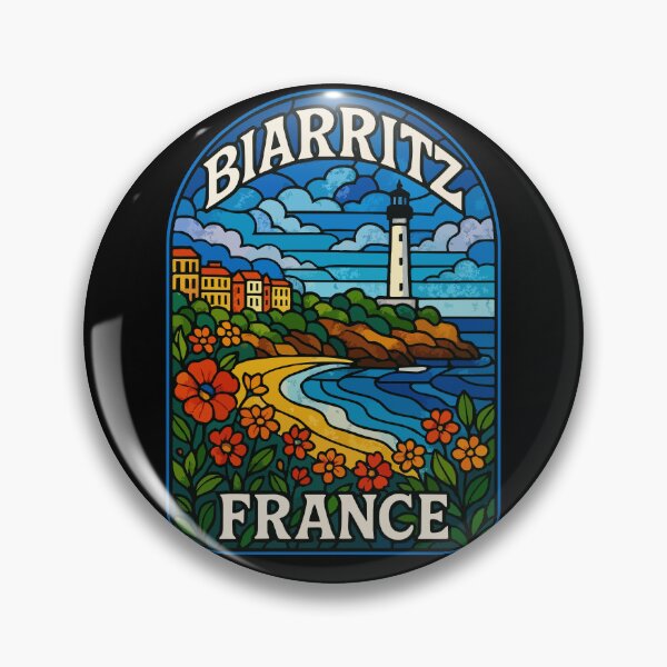 Item preview, Biarritz France Coast Stained Glass Travel designed and sold by TomFrontierArt.