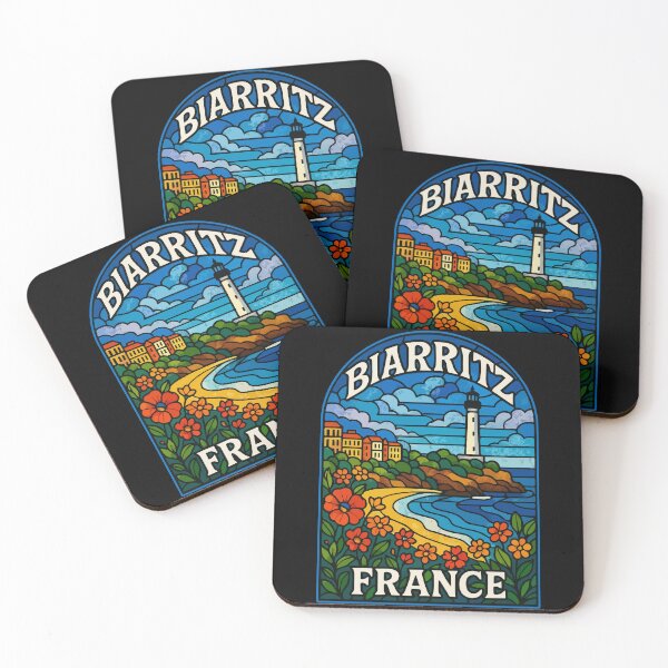 Item preview, Biarritz France Coast Stained Glass Travel designed and sold by TomFrontierArt.