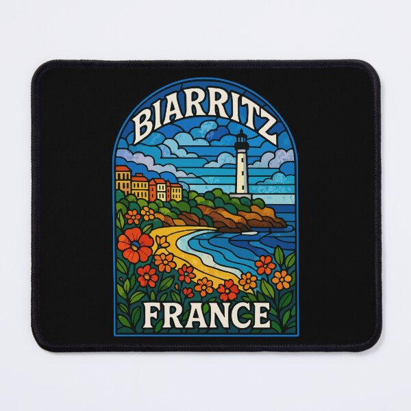 Item preview, Biarritz France Coast Stained Glass Travel designed and sold by TomFrontierArt.