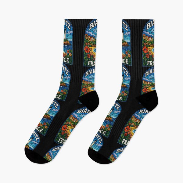 Item preview, Biarritz France Coast Stained Glass Travel designed and sold by TomFrontierArt.