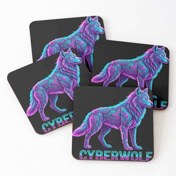Item preview, Cyberwolf Sentinel - Futuristic Synthwave Wolf & Tech Circuitry Art designed and sold by MT-Hub | Art for Every Soul.