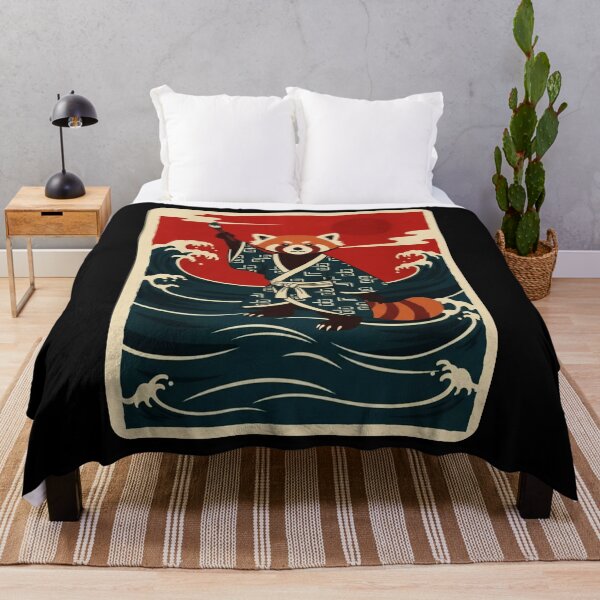 Item preview, Red Panda with Paintbrush Japanese Wave Style designed and sold by JordynLadukeg65.