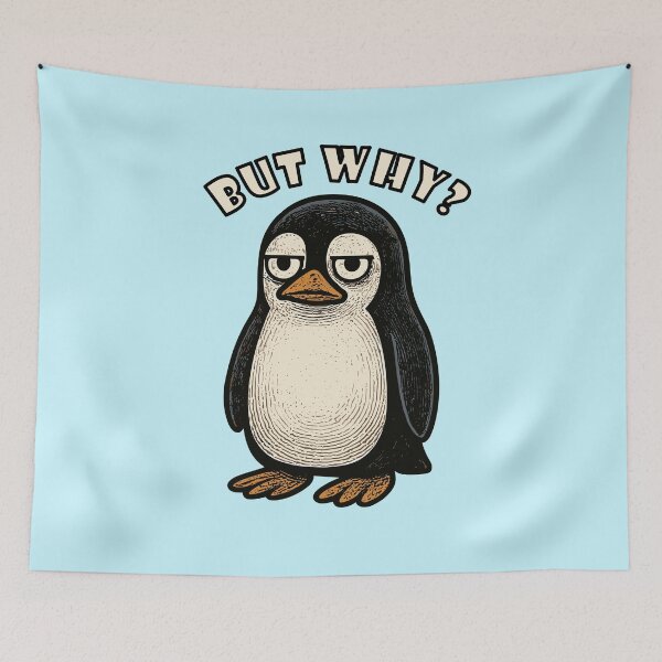 Item preview, Nihilistic penguin - saying But Why ? designed and sold by SeoulInkSoul.