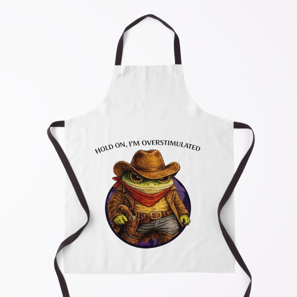 Item preview, Hold On I’m Overstimulated Cowboy Frog Meme designed and sold by DiceWay.