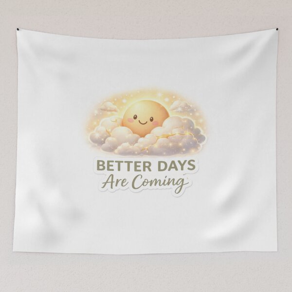 Item preview, Better Days Are Coming Kawaii Sun Sticker | Cute Healing Aesthetic | Soft Life Motivation. designed and sold by ZenGrowth4.