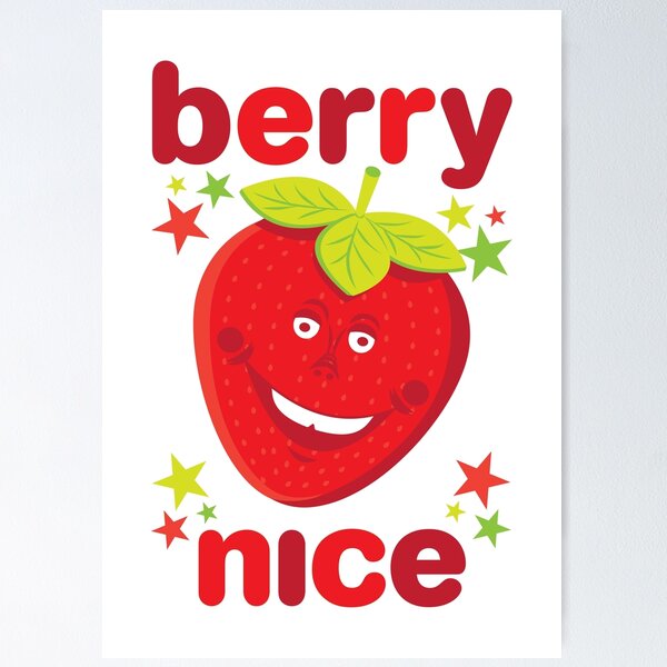 Item preview, Berry Nice Funny Strawberry Character Design – Cute Fruit Pun Gift designed and sold by Fabulosa Designs.
