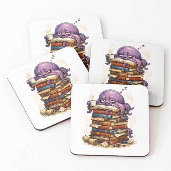 Item preview, If You See Me Talking to Myself Just Move Along – Tired Octopus Reading Book Stack Graphic T-Shirt designed and sold by SillentDesign.