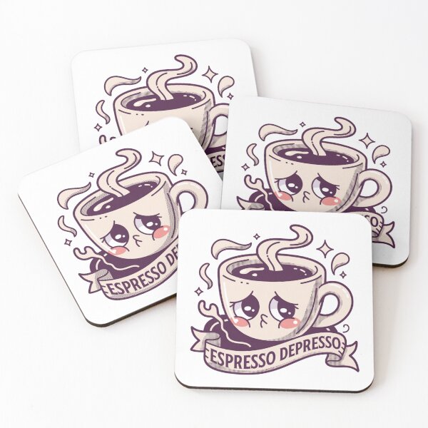 Item preview, Espresso Depresso Cute Sad Coffee Lover designed and sold by IslandTyped.
