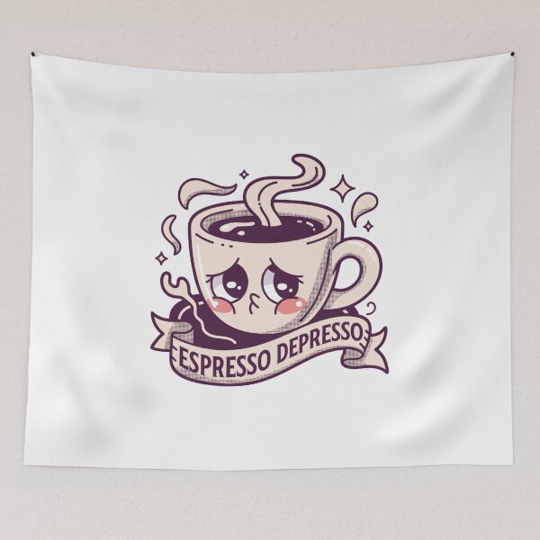 Item preview, Espresso Depresso Cute Sad Coffee Lover designed and sold by IslandTyped.