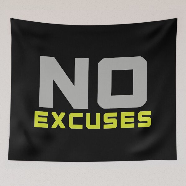 Item preview, No Excuses Motivational Quote - Bold Fitness and Gym Workout Design designed and sold by OuSfian1.