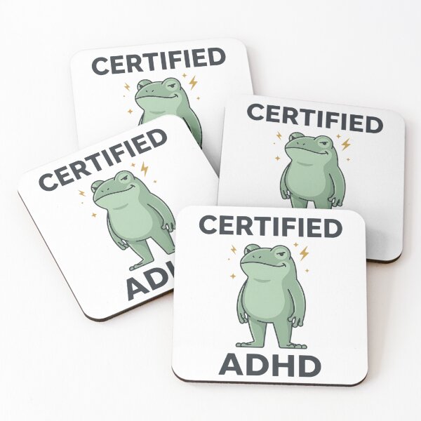 Item preview, Certified ADHD Frog Shirt, Minimalist Line Art Graphic Tee, Neurodivergent Humor designed and sold by Urben Loop.