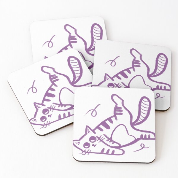 Item preview, Cute Purple Cat Upside Down Pose designed and sold by Pryhozha.