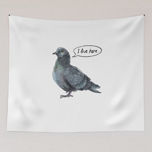 Item preview, Pigeon - I Live Here designed and sold by RachaelGrundyArt.