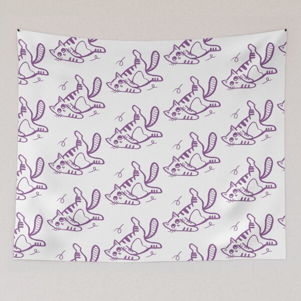 Item preview, Cute Purple Cat Upside Down Pose designed and sold by Pryhozha.