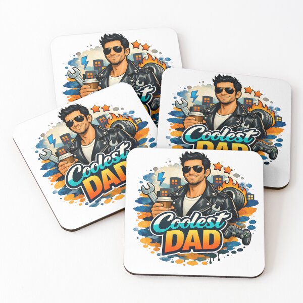 Item preview, Urban Coolest Dad Brown hair Mechanic Gamer Coffee Street Art Father's Day designed and sold by VISO-art.