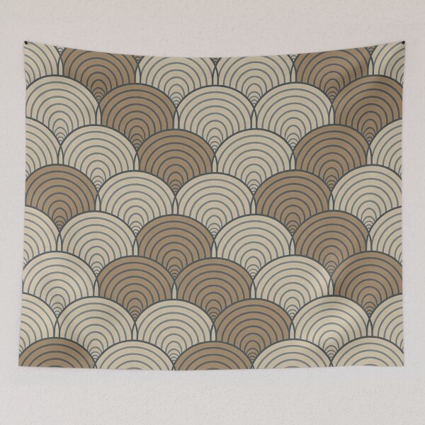 Item preview, Modern Seigaiha Wave Pattern – Japandi Minimal Japanese Geometric Design designed and sold by Tamas Das.