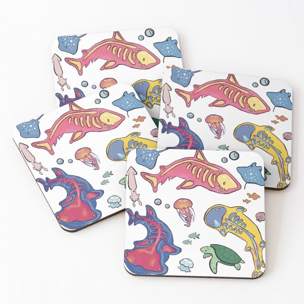Item preview, Colourful Marine Anatomy Illustration - cute sharks and ocean animals designed and sold by aziza-doodles.