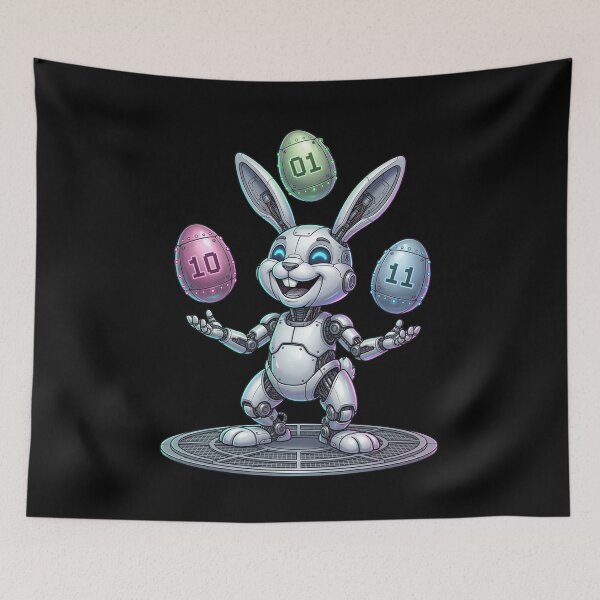 Item preview, 01 10 11 Binary Code Robot Bunny Programmer Tech designed and sold by FormalDehyena.