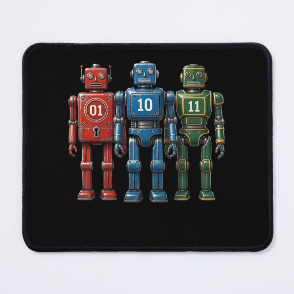Item preview, 01 10 11 Retro Robots Binary Code Programmer designed and sold by FormalDehyena.