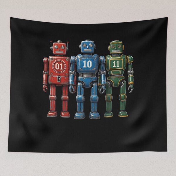 Item preview, 01 10 11 Retro Robots Binary Code Programmer designed and sold by FormalDehyena.
