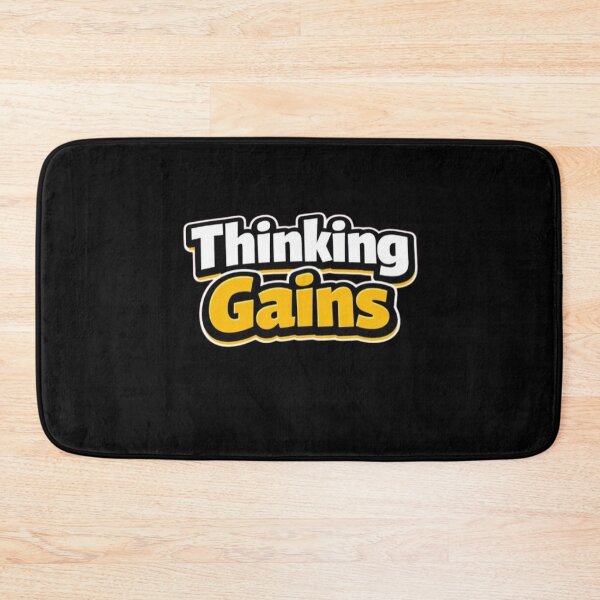 Item preview, Thinking Gains – Funny Gym Quote designed and sold by Timeless Junction.