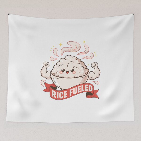 Item preview, Rice Fueled Cute Anime Food Power designed and sold by IslandTyped.