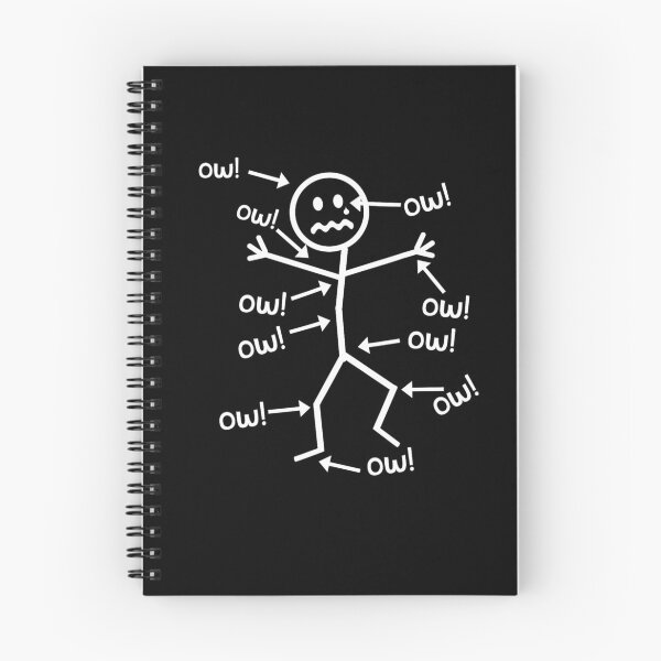 Item preview, Funny Ow Stick Figure Body Pain Humor Drawing designed and sold by margamPagenberg.