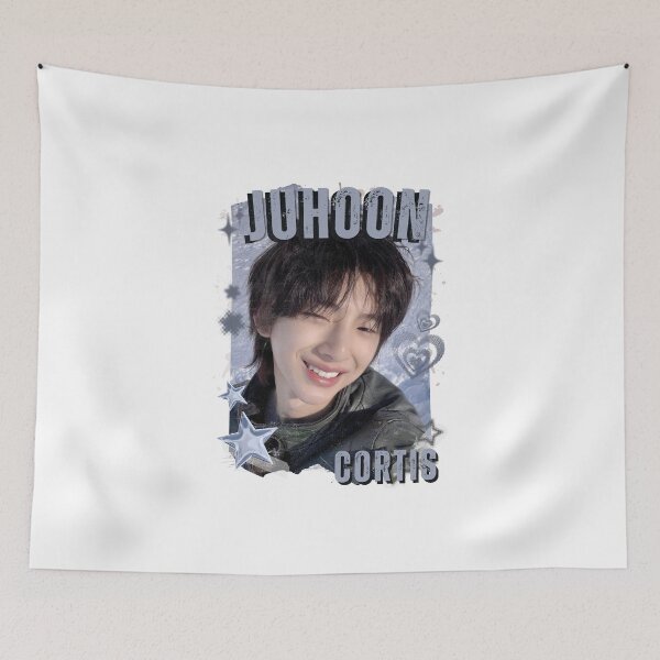 Item preview,  CORTISs Juhoon Kpop Boy Group Black and White Collage Digital Art Portrait designed and sold by AJUNICE STUDIO.