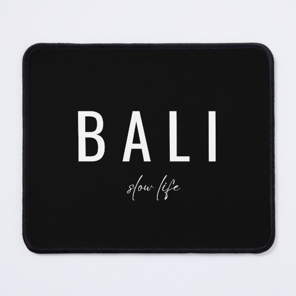Item preview, Bali Slow Life Minimal White Typography Travel Design on Black Background designed and sold by onubi.