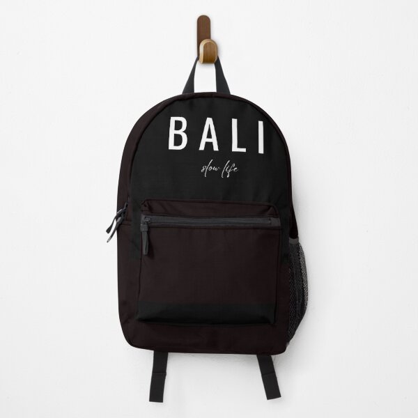 Artikelvorschau, Bali Slow Life Minimal White Typography Travel Design on Black Background entworfen und verkauft von onubi.