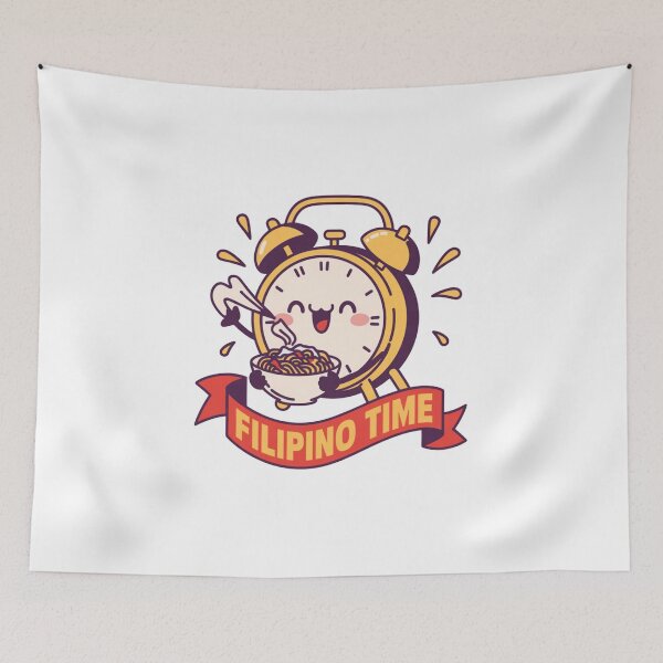 Item preview, Filipino Time Cute Pancit Clock designed and sold by IslandTyped.