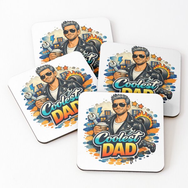 Item preview, Urban Coolest Dad gray hair Mechanic Gamer Coffee Street Art Father's Day designed and sold by VISO-art.