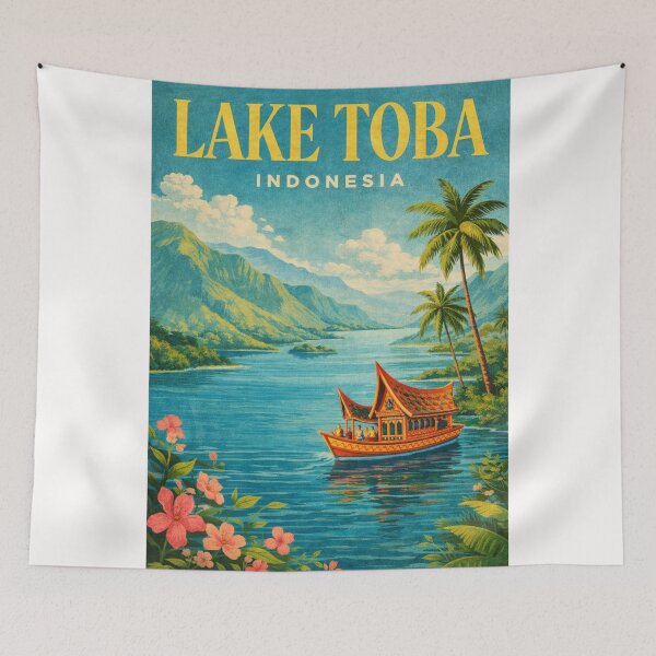 Item preview, Lake Toba North Sumatra Indonesia Samosir Island Batak Highlands Caldera Lake designed and sold by Places On Earth.