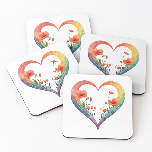 Item preview, Heart and poppies designed and sold by uunaa.