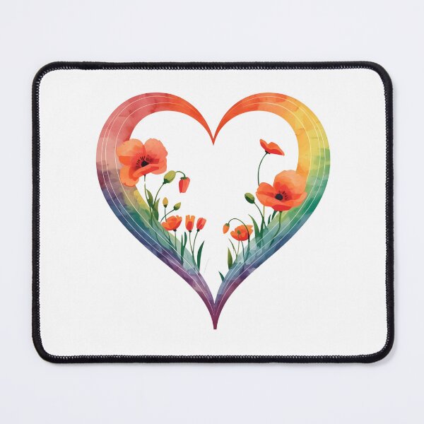 Item preview, Heart and poppies designed and sold by uunaa.