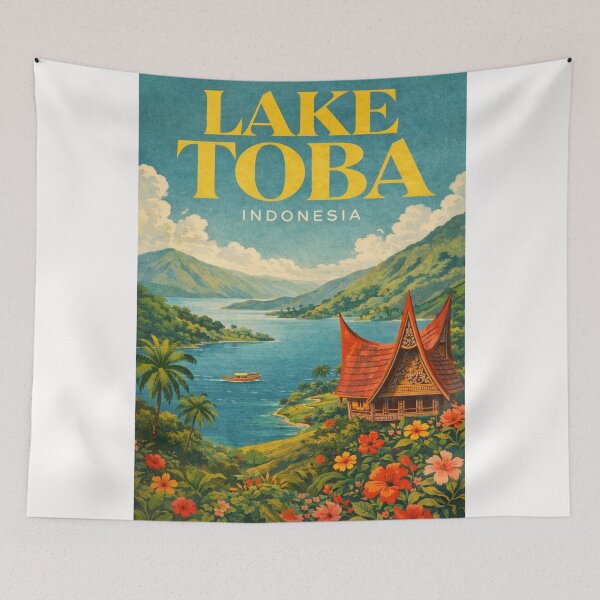 Item preview, Lake Toba North Sumatra Indonesia Samosir Island Batak Highlands Scenic View designed and sold by Places On Earth.