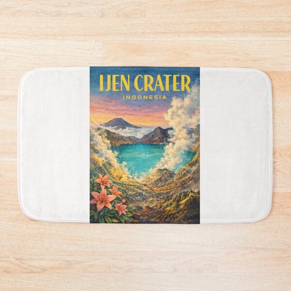 Item preview, Ijen Crater East Java Indonesia Kawah Ijen Sulfur Lake Volcano Landscape designed and sold by Places On Earth.
