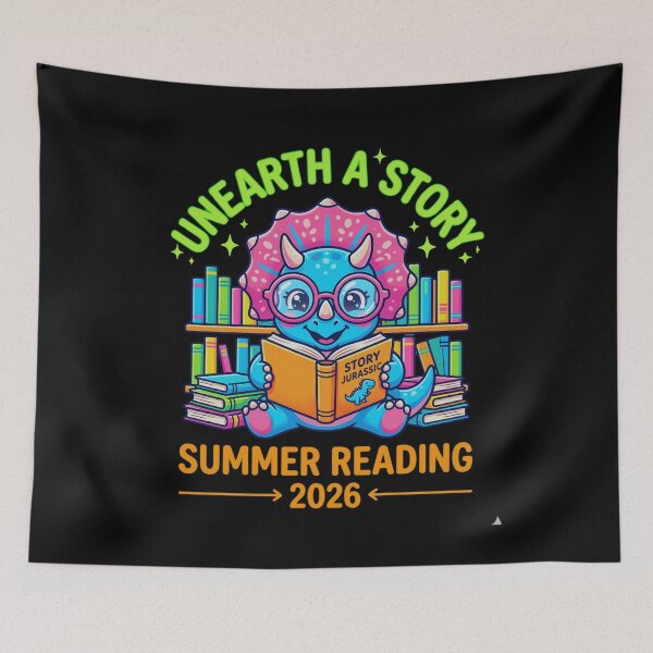 Item preview, Unearth A Story Summer Reading 2026 Dinosaur Kids Student Librarian Teacher designed and sold by FormalDehyena.