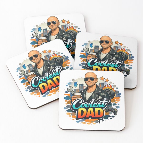 Item preview, Urban Coolest Dad no hair bald men Mechanic Gamer Coffee Street Art Father's Day designed and sold by VISO-art.