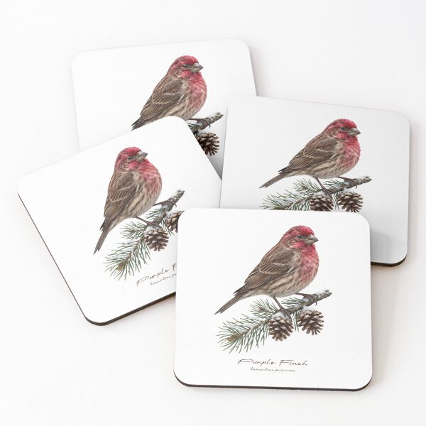 Item preview, Purple Finch on Snowy Pine Tree designed and sold by Takeda-art.