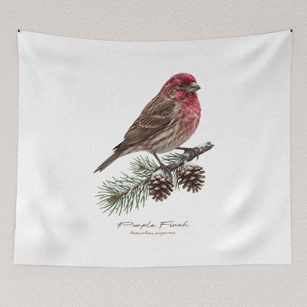 Item preview, Purple Finch on Snowy Pine Tree designed and sold by Takeda-art.