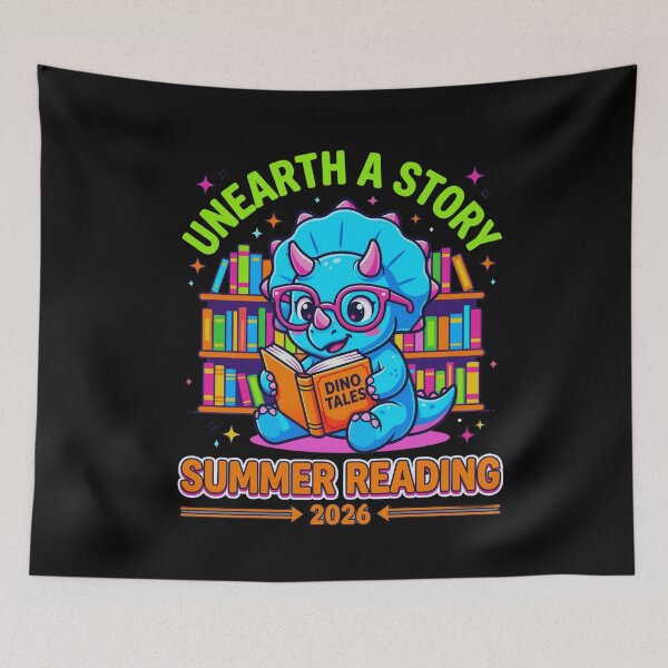 Item preview, Unearth A Story Summer Reading 2026 Dino Tales Dinosaur Reader Book Lover Kids designed and sold by FormalDehyena.