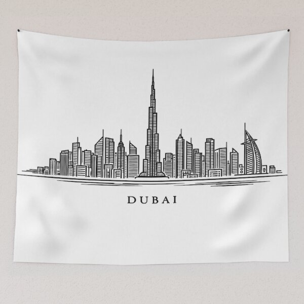 Item preview, Dubai Line Art | Dubai Skyline Outline | Burj Khalifa Burj Al Arab Minimalist Illustration designed and sold by CLOUTKULT.
