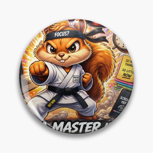 Item preview, ADHD Master of Procrastinating – Hyper Karate Squirrel designed and sold by Anders7100.