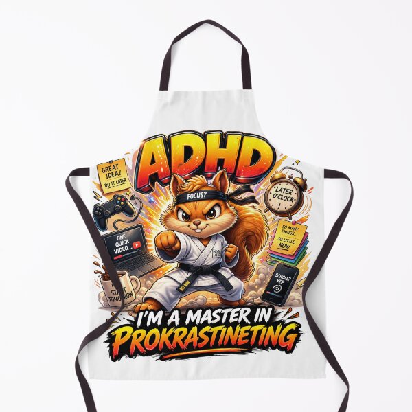 Item preview, ADHD Master of Procrastinating – Hyper Karate Squirrel designed and sold by Anders7100.