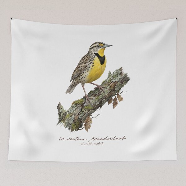 Item preview, Western Meadowlark on Mossy Branch designed and sold by Takeda-art.